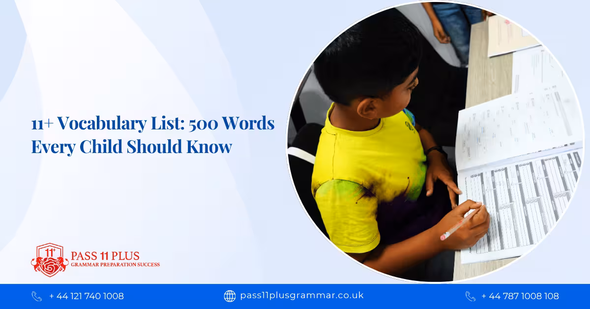11+ Vocabulary List: 500 Words Every Child Should Know
