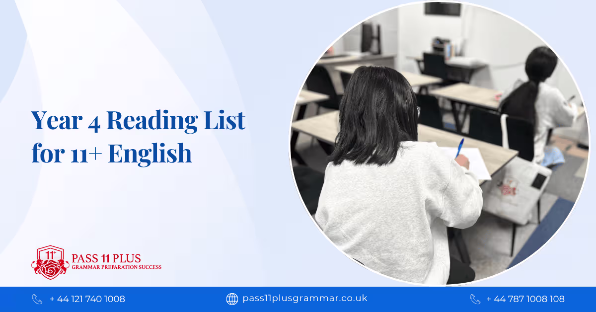 Year 4 Reading List for 11+ English